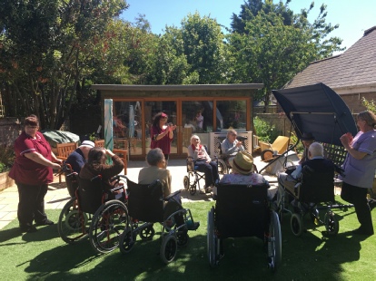 Ashdown Nursing Home residents in the rear garden
